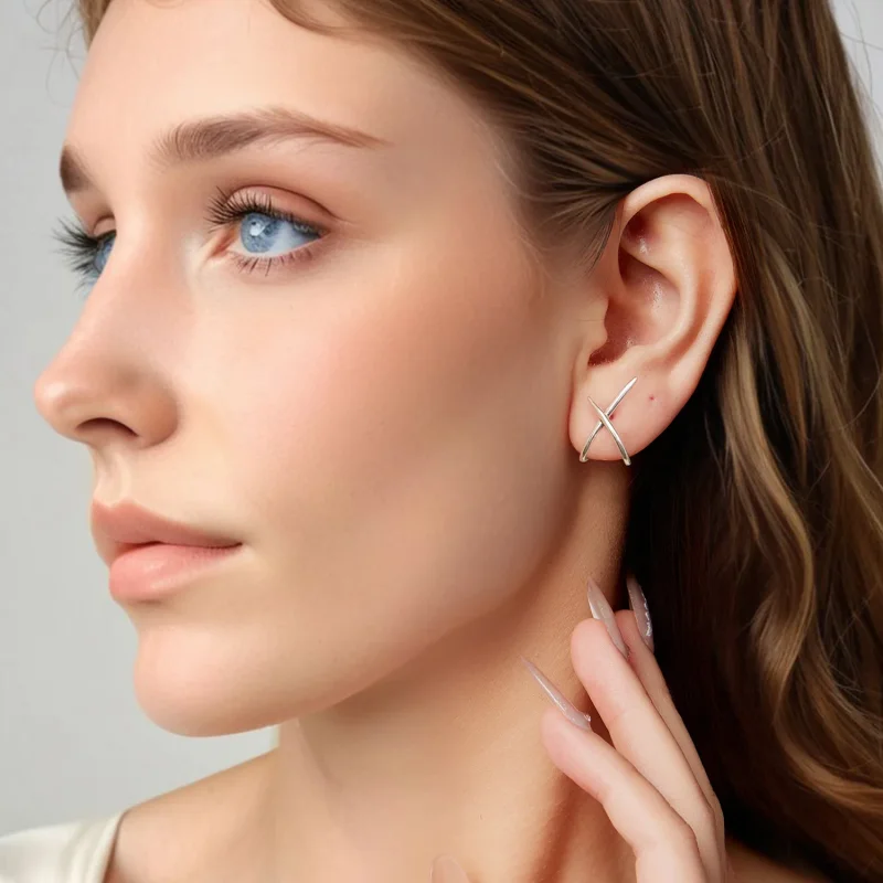 (zdjęcie do) Pandora Style S925 Srebro Próby 925 Minimalistyczne Kolczyki Słupki z Oksydowany - Wyświetl 7
