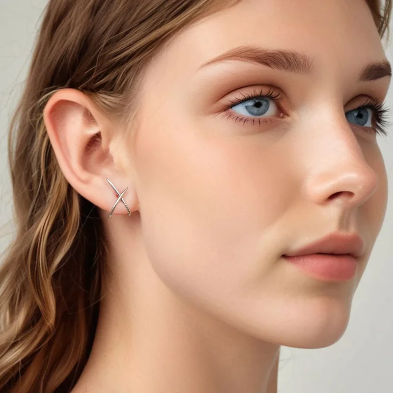 (zdjęcie do) Pandora Style S925 Srebro Próby 925 Minimalistyczne Kolczyki Słupki z Oksydowany - Wyświetl 8