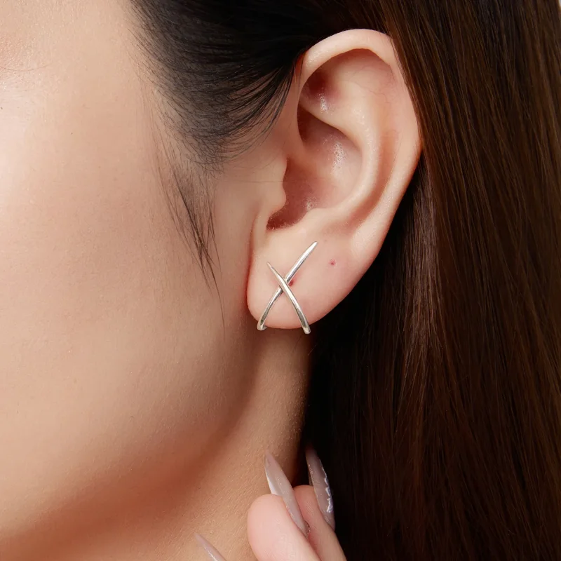 (zdjęcie do) Pandora Style S925 Srebro Próby 925 Minimalistyczne Kolczyki Słupki z Oksydowany - Wyświetl 9
