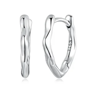 (zdjęcie do) Pandora Style 925 Srebrne Kolczyki Huggie Geometryczne z Oksydowanym Wykończeniem - BSE1204