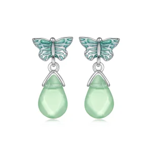 (zdjęcie do) Pandora Style 925 Srebro Próby 925 Platerowane Platyną Kolczyki Zwis Motyl z Żywicy - BSE1216