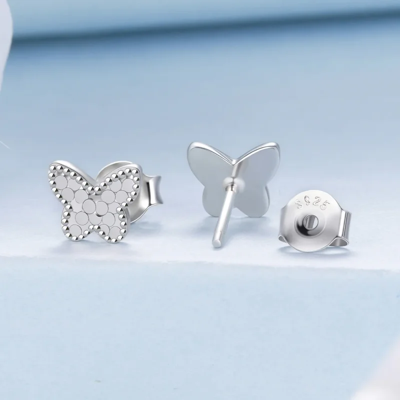 (zdjęcie do) Pandora Style 925 Srebro Próby 925 Platerowane Platyną Błyszczące Kolczyki Motyl - Wyświetl 2
