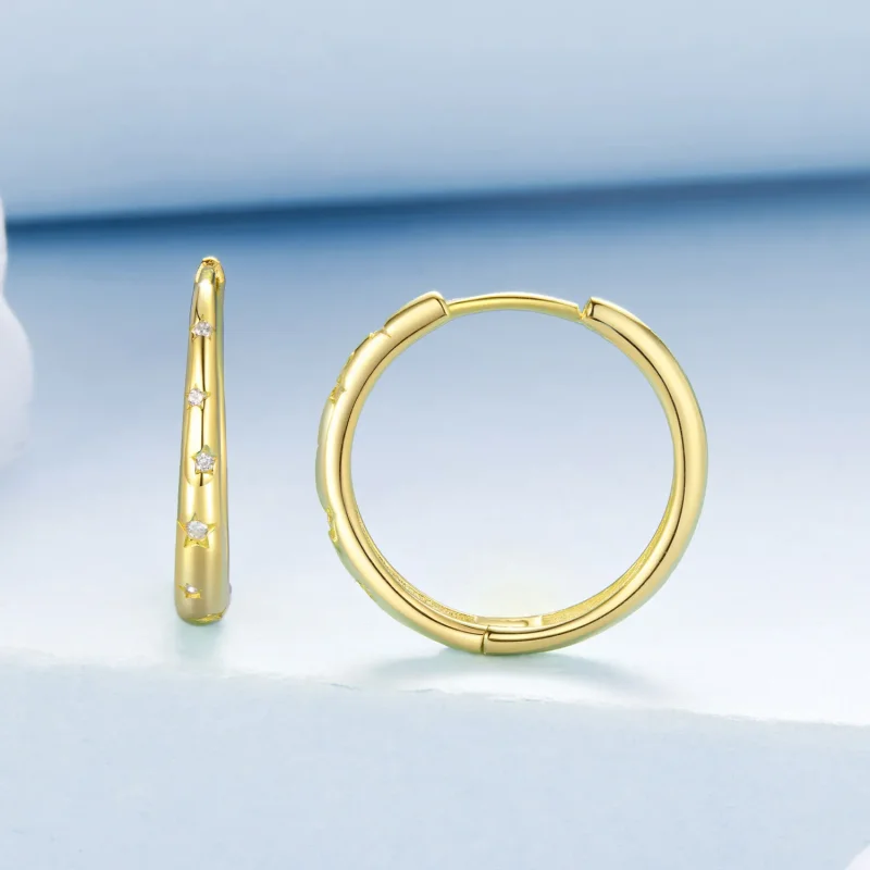 (zdjęcie do) Pandora Style S925 Srebro Starry Cyrkonie Kuliste Kolczyki z Pozłoceniem - BSE95 - Wyświetl 2