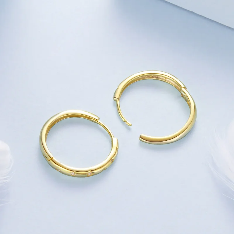 (zdjęcie do) Pandora Style S925 Srebro Starry Cyrkonie Kuliste Kolczyki z Pozłoceniem - BSE95 - Wyświetl 4