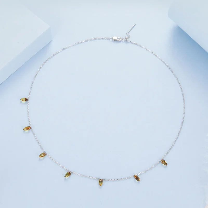 (zdjęcie do) Pandora Style 925 Srebrna Szynowa Naszyjnik z Frędzlami i Platerowany Platyną - - Wyświetl 3