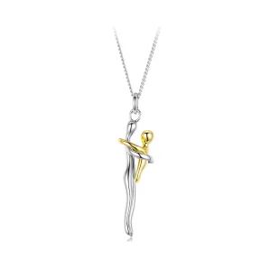 (zdjęcie do) Pandora Style 925 Srebrna Naszyjnik Matka-Dziecko w Stylu Platerowany Platyną i Złotem - BSN437