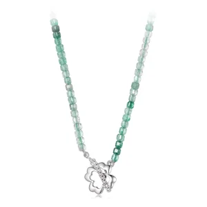 (zdjęcie do) Pandora Style Green Strawberry Crystal Necklace - 925 Srebro Próba Platerowane Białym Złotem - BSN438