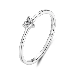 Pandora Style 925 Srebrna Pierścionek z Sercem i Cyrkoniami oraz Platynowym Powleczeniem - BSR676-A (zdjęcie do) Pandora Style 925 Srebrna Pierścionek z Sercem i Cyrkoniami oraz Platynowym Powleczeniem - BSR676-A