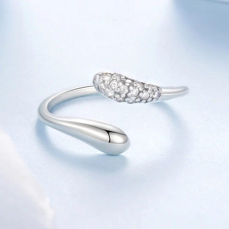 (zdjęcie do) Pandora Style 925 Srebrna Pierścionek Otwarty w Kształcie Łzy z Cyrkoniami - Utl - Wyświetl 3