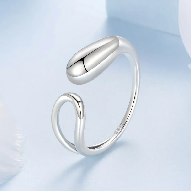 (zdjęcie do) Pandora Style 925 Srebrna Pierścionek Otwarty w Kształcie Łzy - Utleniony - BSR6 - Wyświetl 2