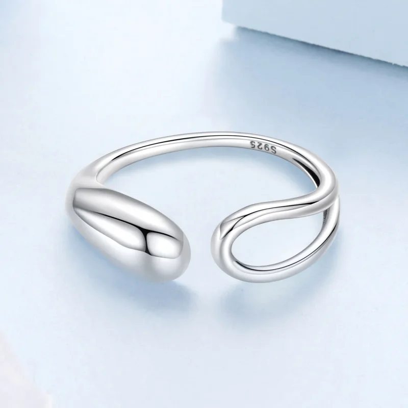 (zdjęcie do) Pandora Style 925 Srebrna Pierścionek Otwarty w Kształcie Łzy - Utleniony - BSR6 - Wyświetl 3