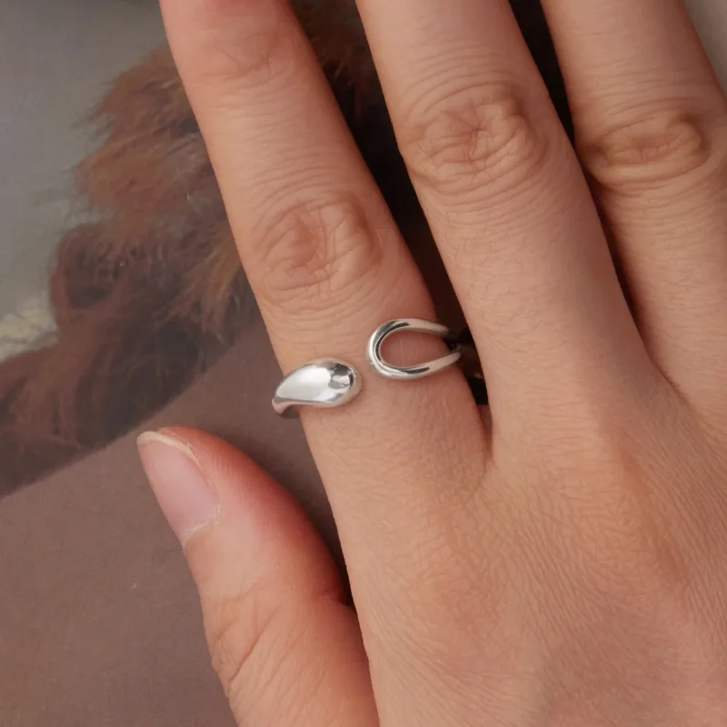 (zdjęcie do) Pandora Style 925 Srebrna Pierścionek Otwarty w Kształcie Łzy - Utleniony - BSR6 - Wyświetl 4