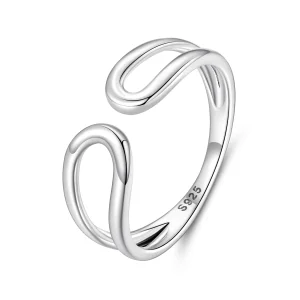 Pandora Style 925 Srebrna Obrączka Podwójna Warstwa Otwarta - Utleniona Elegancka Biżuteria Damska - BSR682-E (zdjęcie do) Pandora Style 925 Srebrna Obrączka Podwójna Warstwa Otwarta - Utleniona Elegancka Biżuteria Damska - BSR682-E