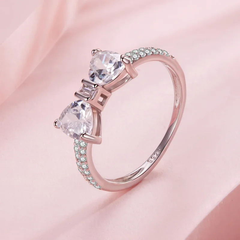 (zdjęcie do) Pandora Style 925 Srebrna Pierścionek z Kokardą i Cyrkoniami - Platynowany - BSR - Wyświetl 2