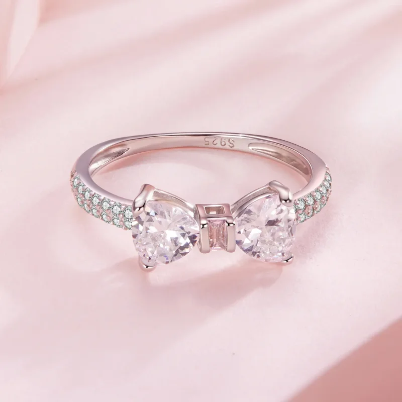 (zdjęcie do) Pandora Style 925 Srebrna Pierścionek z Kokardą i Cyrkoniami - Platynowany - BSR - Wyświetl 3