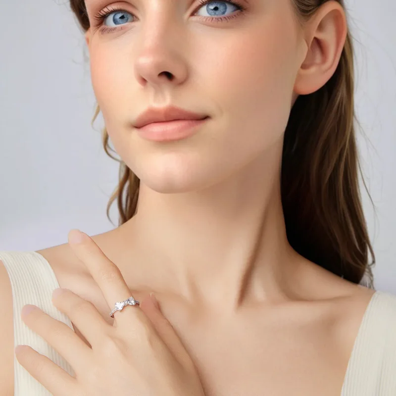 (zdjęcie do) Pandora Style 925 Srebrna Pierścionek z Kokardą i Cyrkoniami - Platynowany - BSR - Wyświetl 7