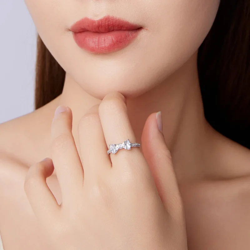 (zdjęcie do) Pandora Style 925 Srebrna Pierścionek z Kokardą i Cyrkoniami - Platynowany - BSR - Wyświetl 8