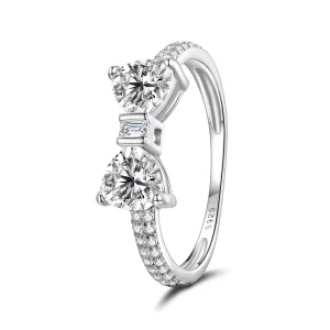 Pandora Style 925 Srebrna Pierścionek z Kokardą i Cyrkoniami - Platynowany - BSR684 (zdjęcie do) Pandora Style 925 Srebrna Pierścionek z Kokardą i Cyrkoniami - Platynowany - BSR684