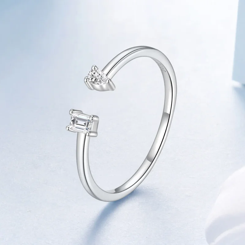(zdjęcie do) Pandora Style 925 Srebrna pierścionek otwarty z cyrkoniami - Utleniona minimalis - Wyświetl 2
