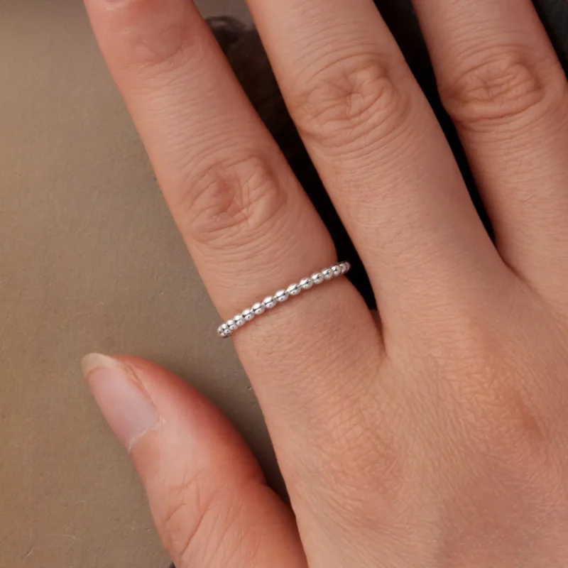 (zdjęcie do) Pandora Style 925 Srebrna Pierścionek Koralikowy - Oksydowany - BSR689 - Wyświetl 7