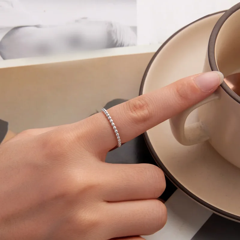 (zdjęcie do) Pandora Style 925 Srebrna Pierścionek Koralikowy - Oksydowany - BSR689 - Wyświetl 8