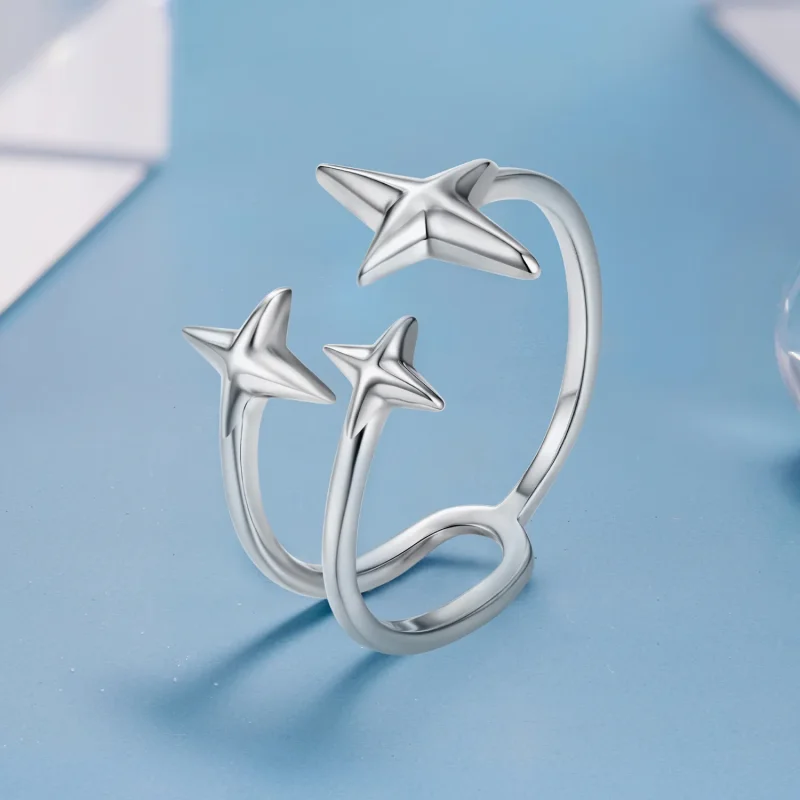 (zdjęcie do) Pandora Style 925 Srebrna Pierścionek otwarty Starlight z oksydowanym wykończeni - Wyświetl 2