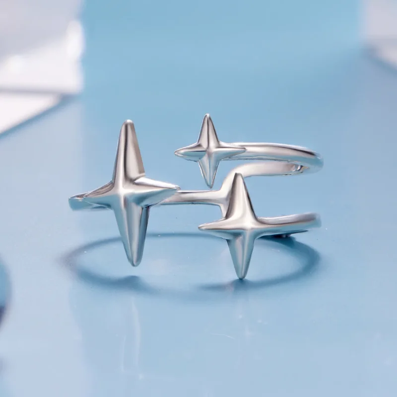 (zdjęcie do) Pandora Style 925 Srebrna Pierścionek otwarty Starlight z oksydowanym wykończeni - Wyświetl 3