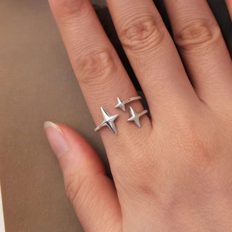 (zdjęcie do) Pandora Style 925 Srebrna Pierścionek otwarty Starlight z oksydowanym wykończeni - Wyświetl 4