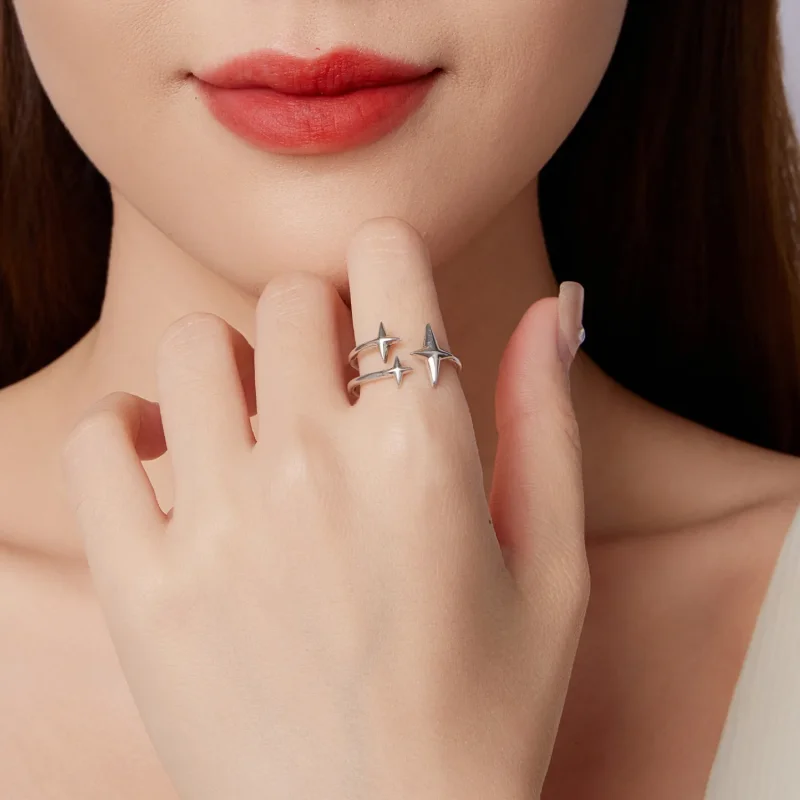 (zdjęcie do) Pandora Style 925 Srebrna Pierścionek otwarty Starlight z oksydowanym wykończeni - Wyświetl 9