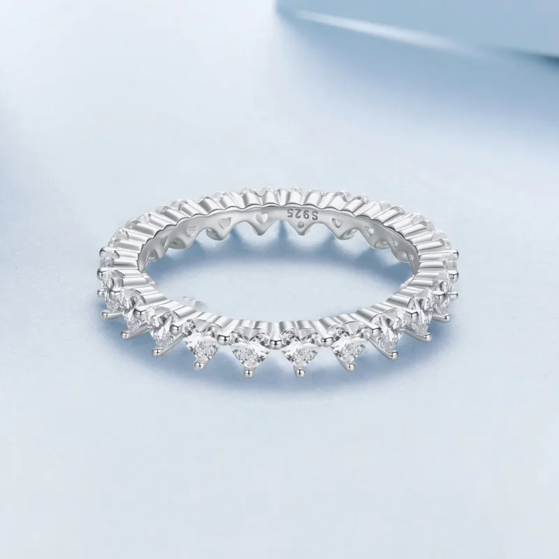 (zdjęcie do) Pandora Style Heart Cubic Zirconia Pierścień Wieczności - 925 Srebro Próby 925 P - Wyświetl 3