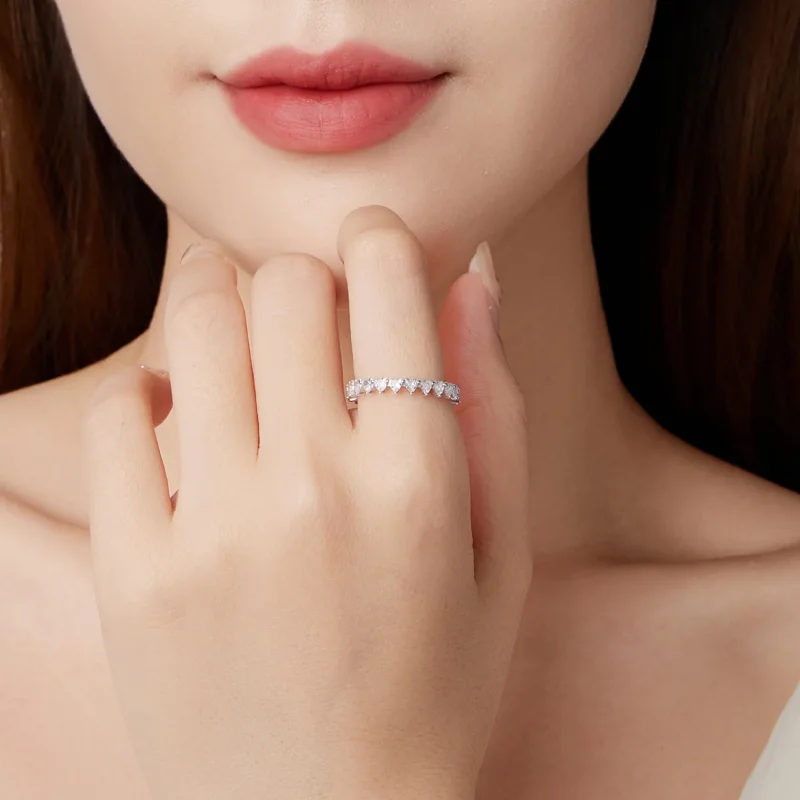 (zdjęcie do) Pandora Style Heart Cubic Zirconia Pierścień Wieczności - 925 Srebro Próby 925 P - Wyświetl 8