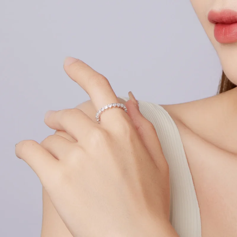 (zdjęcie do) Pandora Style Heart Cubic Zirconia Pierścień Wieczności - 925 Srebro Próby 925 P - Wyświetl 9