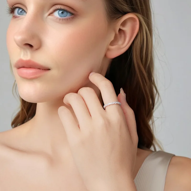 (zdjęcie do) Pandora Style Pełne Pave Pierścionek z Cyrkoniami - 925 Srebro Próby Platerowane - Wyświetl 6