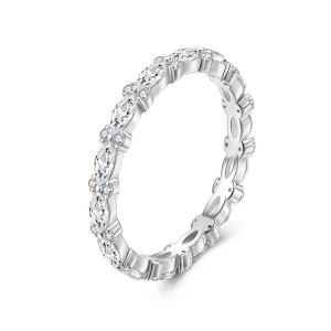 (zdjęcie do) Pandora Style Pełne Pave Pierścionek z Cyrkoniami - 925 Srebro Próby Platerowane Białym Złotem - BSR705