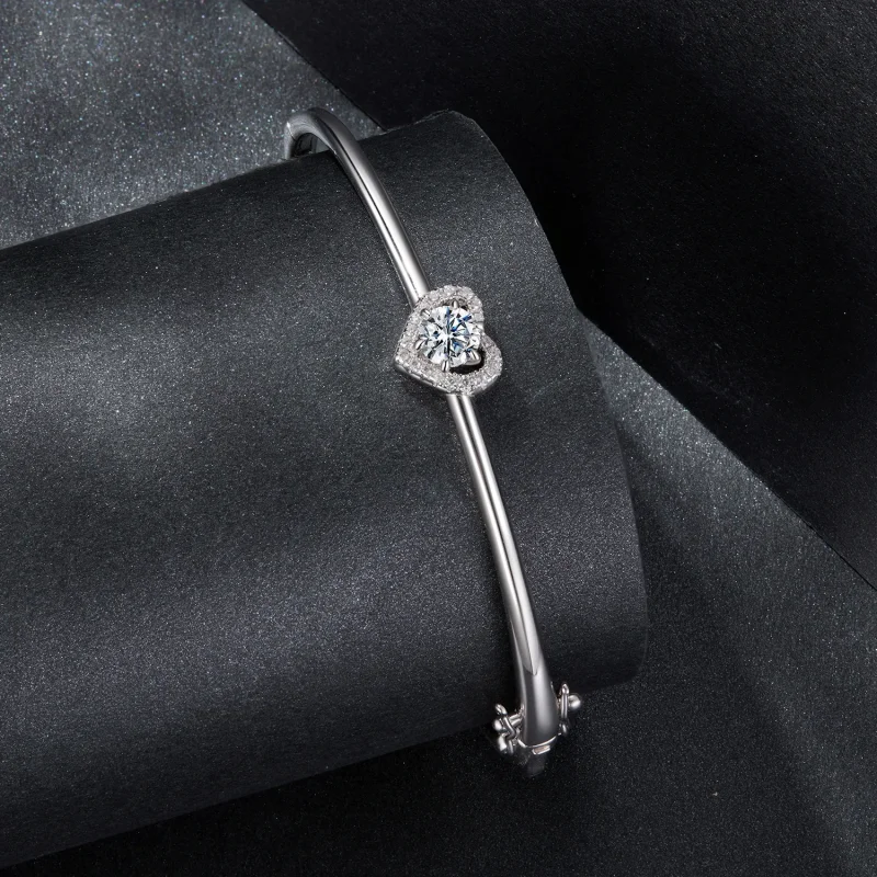 (zdjęcie do) Pandora Style 925 Srebrna Bransoletka z Sercem z Moissanite i Cyrkoniami - Plate - Wyświetl 2