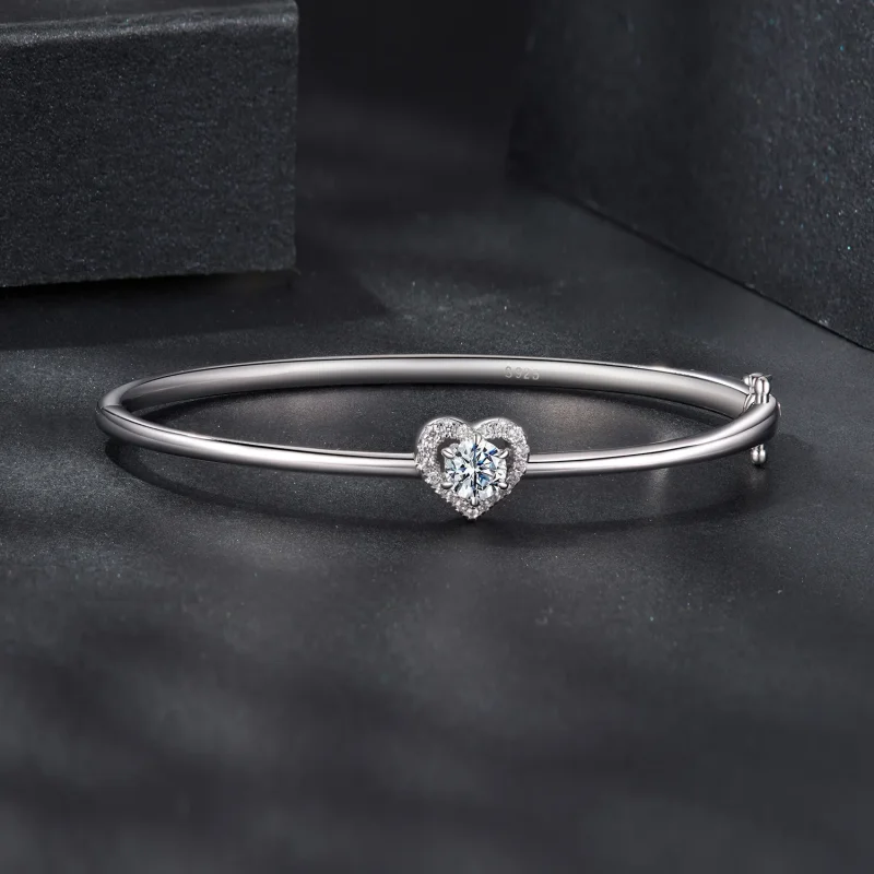 (zdjęcie do) Pandora Style 925 Srebrna Bransoletka z Sercem z Moissanite i Cyrkoniami - Plate - Wyświetl 3