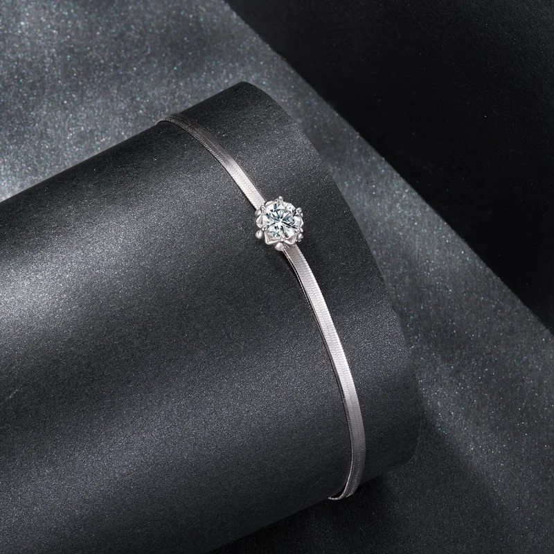 (zdjęcie do) Pandora Style 925 Srebrna Biżuteria z Moissanitem Romantyczny Pąk Bransoletka z - Wyświetl 2