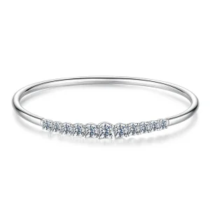 (zdjęcie do) Pandora Style 925 Srebrna Bransoleta z Moissanitem z Certyfikatem - Biżuteria Platerowana Platyną - MSB029