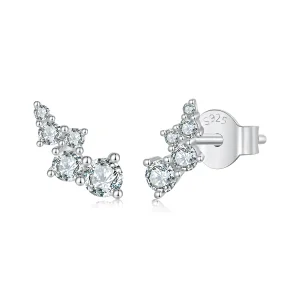 Pandora Style 925 Srebrne Kolczyki z Moissanitem z Certyfikatem - Platerowane Platyną - MSE080 (zdjęcie do) Pandora Style 925 Srebrne Kolczyki z Moissanitem z Certyfikatem - Platerowane Platyną - MSE080