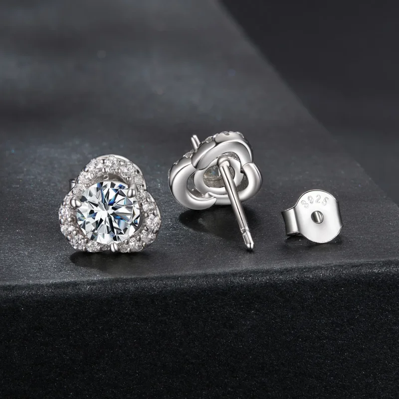 (zdjęcie do) Pandora Style 925 Srebrne Kolczyki z Moissanitem i Cyrkoniami z Dwoma Certyfikat - Wyświetl 2