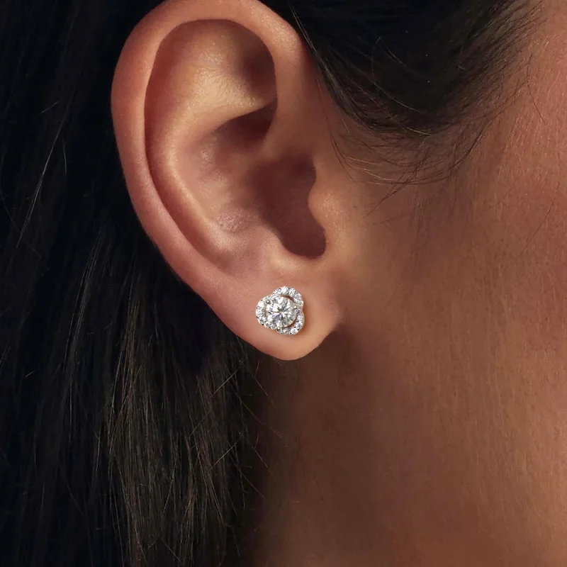 (zdjęcie do) Pandora Style 925 Srebrne Kolczyki z Moissanitem i Cyrkoniami z Dwoma Certyfikat - Wyświetl 5