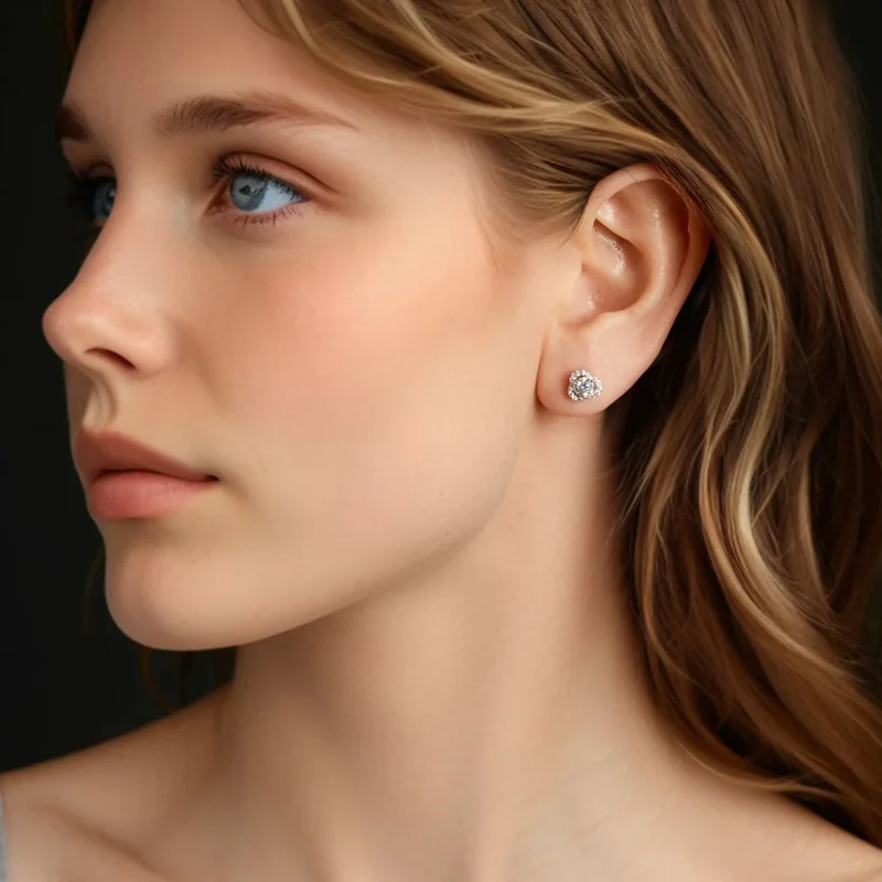 (zdjęcie do) Pandora Style 925 Srebrne Kolczyki z Moissanitem i Cyrkoniami z Dwoma Certyfikat - Wyświetl 7