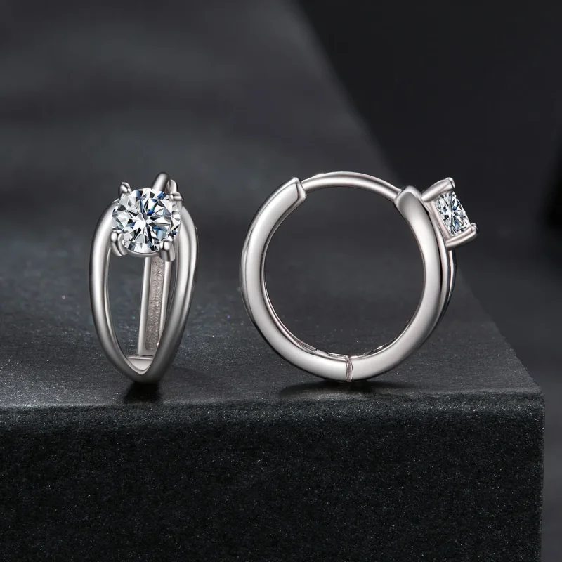 (zdjęcie do) Pandora Style 925 Srebrne Kolczyki Kulki z Moissanitem z Certyfikatem - Platerow - Wyświetl 2