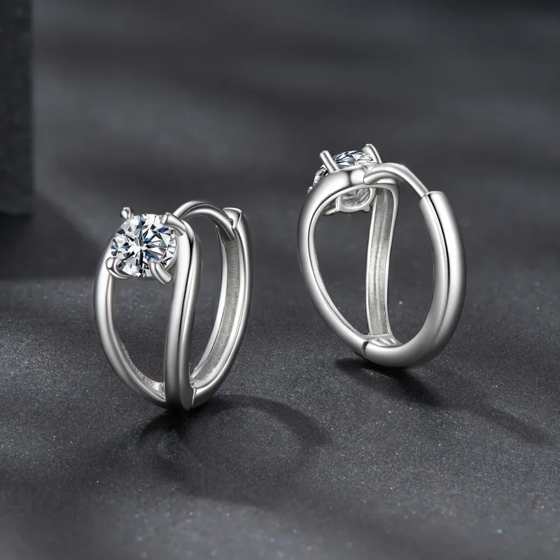 (zdjęcie do) Pandora Style 925 Srebrne Kolczyki Kulki z Moissanitem z Certyfikatem - Platerow - Wyświetl 3