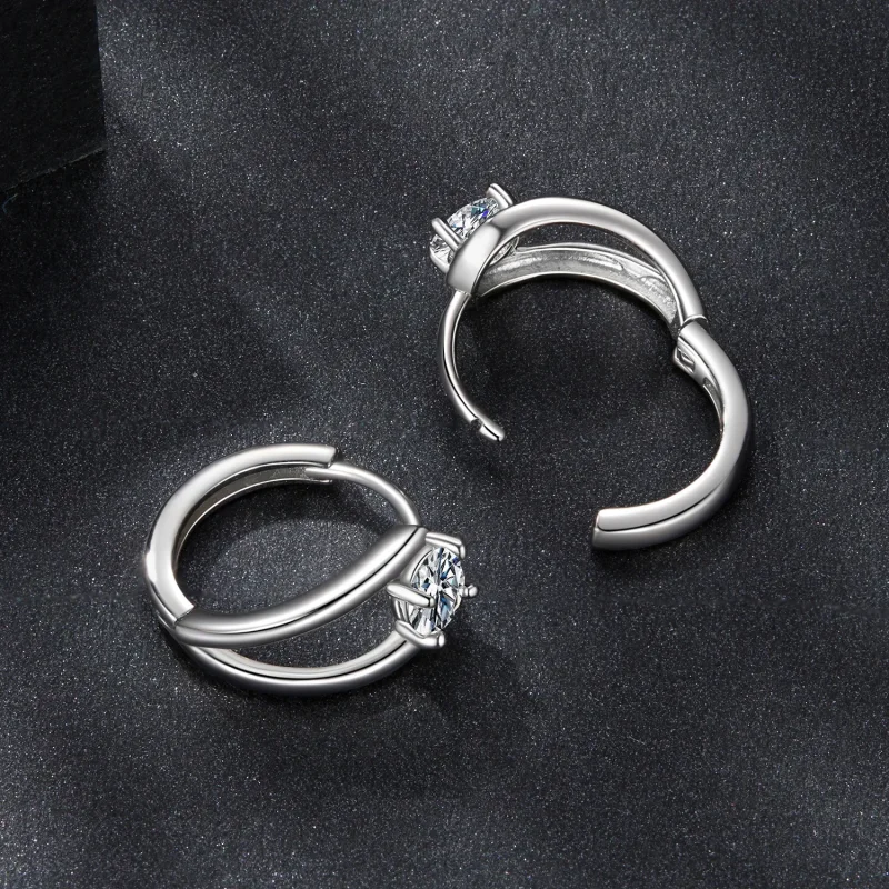 (zdjęcie do) Pandora Style 925 Srebrne Kolczyki Kulki z Moissanitem z Certyfikatem - Platerow - Wyświetl 4