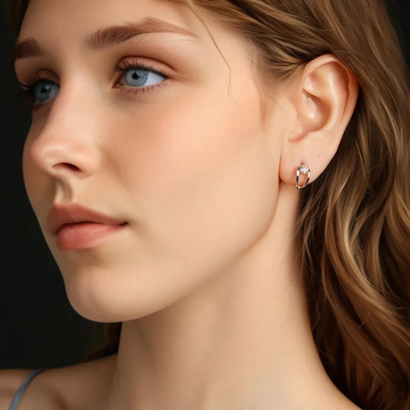 (zdjęcie do) Pandora Style 925 Srebrne Kolczyki Kulki z Moissanitem z Certyfikatem - Platerow - Wyświetl 6