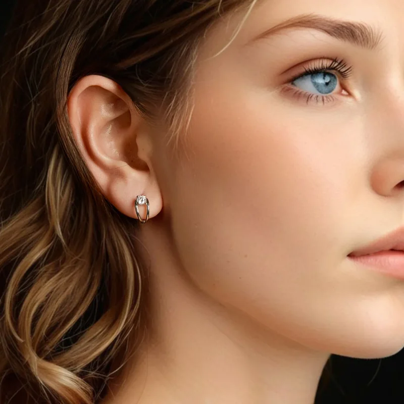 (zdjęcie do) Pandora Style 925 Srebrne Kolczyki Kulki z Moissanitem z Certyfikatem - Platerow - Wyświetl 7