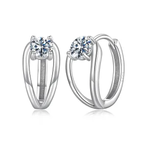 (zdjęcie do) Pandora Style 925 Srebrne Kolczyki Kulki z Moissanitem z Certyfikatem - Platerowane Platyną - MSE094