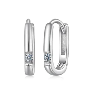 (zdjęcie do) Pandora Style 925 Srebrne Kolczyki Kwadratowe z Moissanitem z Certyfikatem - Biżuteria Platerowana Platyną - MSE095