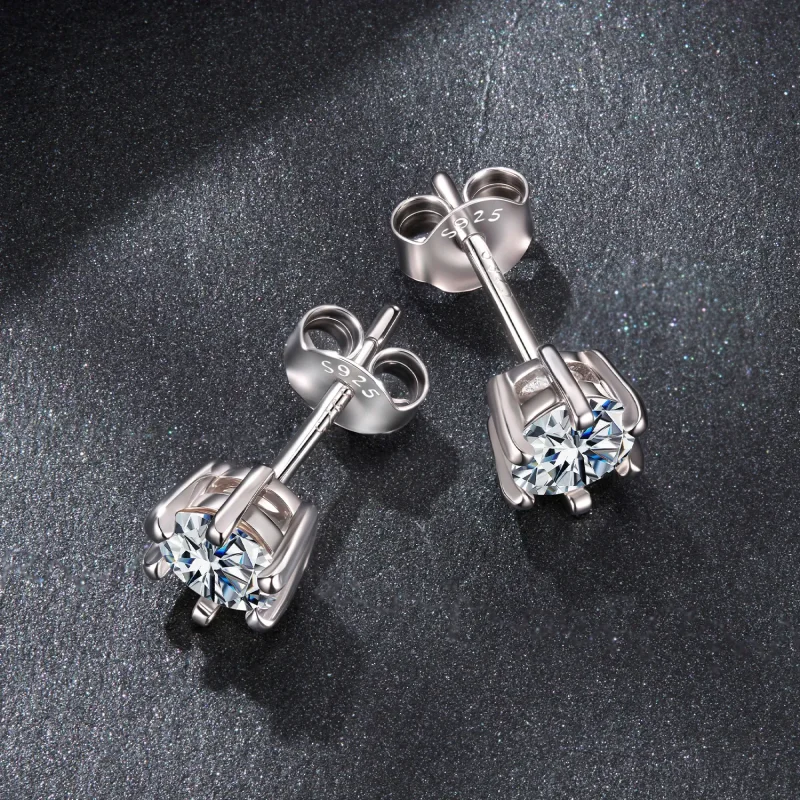 (zdjęcie do) Pandora Style Kolcowe Kolczyki z Moissanitem 6-Szpilkowe z Platerowanym Platyną - Wyświetl 3